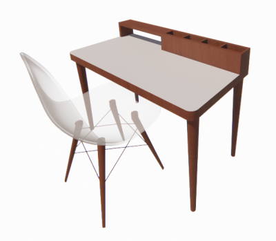 Makeup table with chair revit family