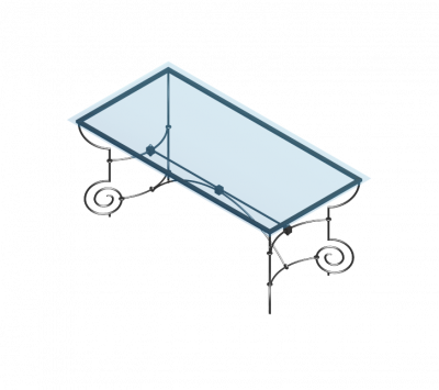 Esstisch aus Glas Revit und max Modell