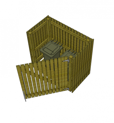 Wooden bin store sketchup component