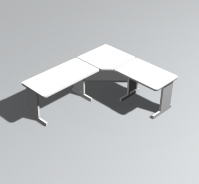 Corner cantilever desk 3DS Max model 