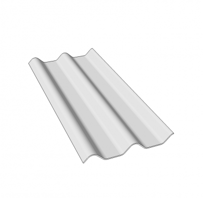 Corrugated roof tile Sketchup block