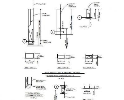 Distributeur de savon encastré CAD Détails