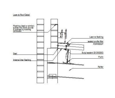 Lean-To Roof Detail CAD dwg 