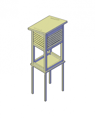 Stevenson screen weather station 3D AutoCAD model