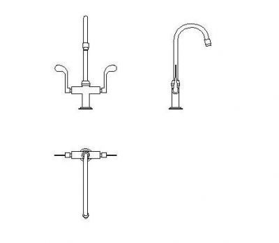 Cuisine Tap Set 2D dwg