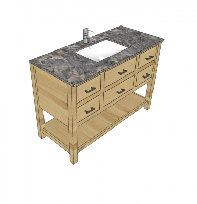 Granit-Eitelkeitseinheit Sketchup-Modell