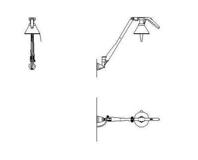 Lampada sospesa angolare da parete dwg