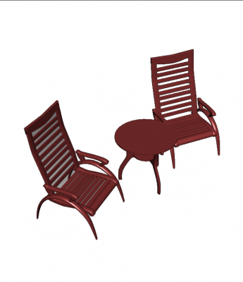 Round garden table and chairs 3d max block