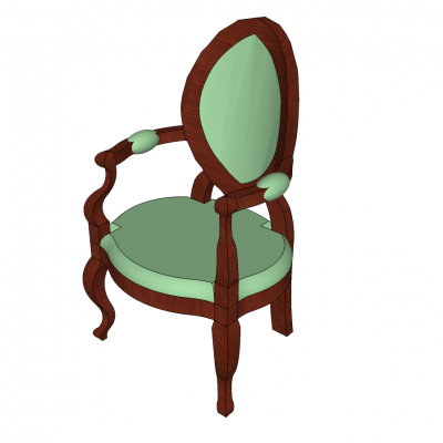 Sillón victoriano modelo Sketchup