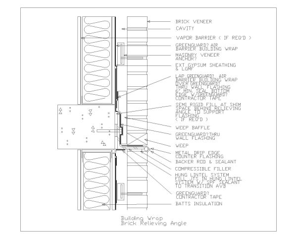 Free AutoCAD 2D Editable Drawings for Building Wrap Brick Relieving Angle