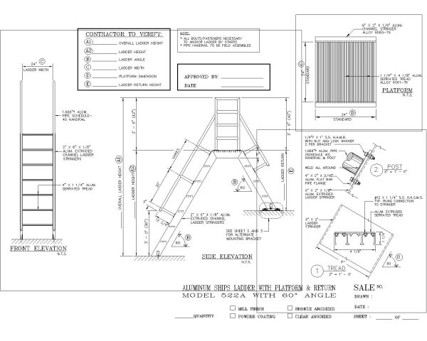 Free AutoCAD Draing for Aluminum Ship ladder-5