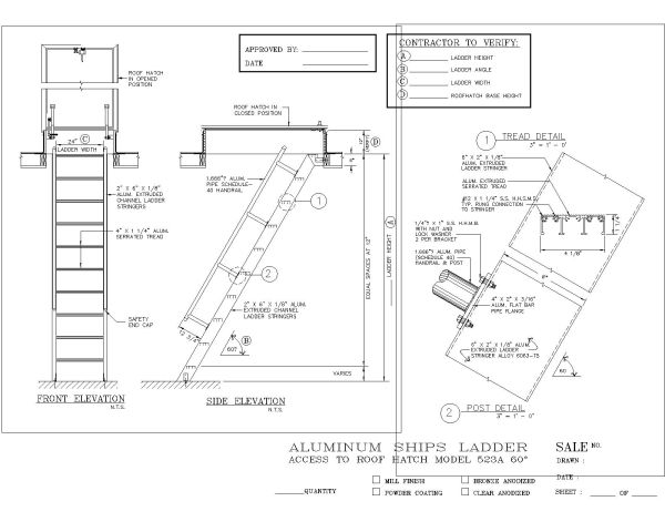 Free AutoCAD Draing for Aluminum Ship ladder-7