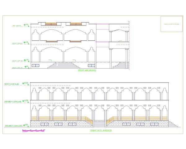 Free AutoCAD 2D Editable Drawings for Arch Design for Verandah & Corridor - 3
