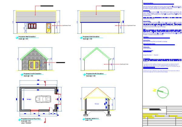 Australian Style House Architectural Design Garage Detail .dwg 