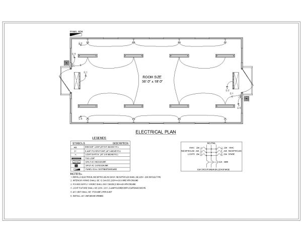 Free AutoCAD 2D Editable Drawings for B_Hut Electrical Plan