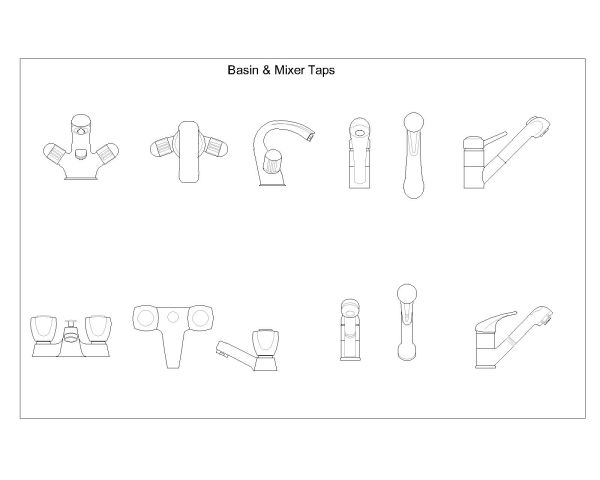 Free AutoCAD Drawings for Basin & mixer Taps 004