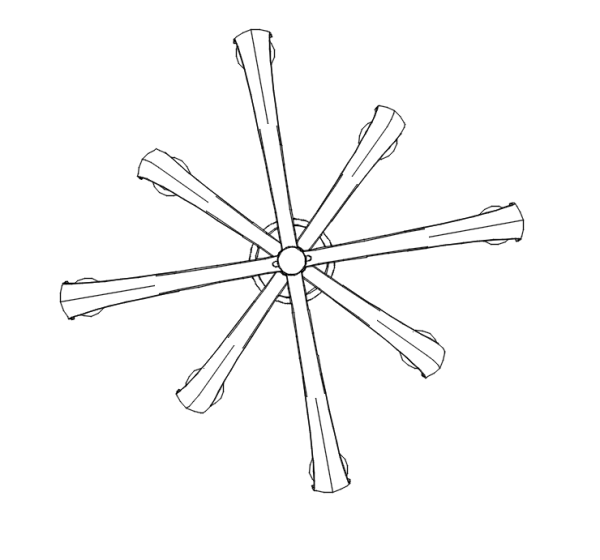 Circular Shape Traditional Chandelier Plan dwg Drawing