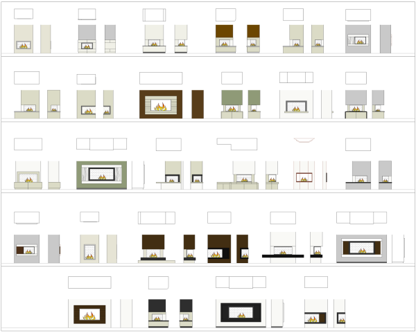 Cheminées contemporaines Collection CAD dwg