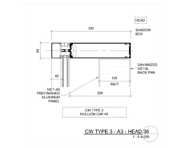 Free AutoCAD 2D Editable Drawings for Curtain Wall and Window Schedule Type 3 A3 Detail