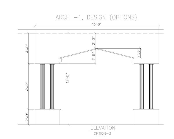 Free AutoCAD 2D Editable Drawings for Different Arches for Building Exteriors - 3