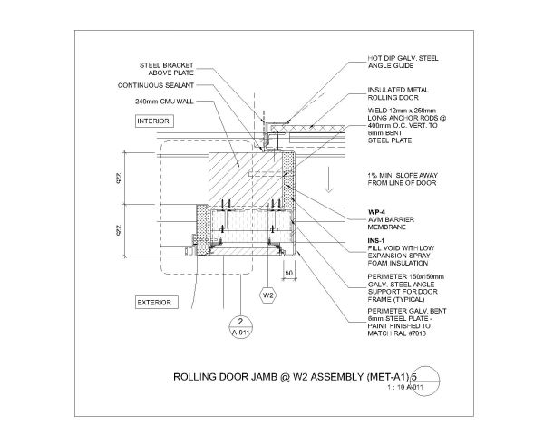 Free AutoCAD 2D Editable Drawings for Rolling Door Jamb Assembly Details (2)