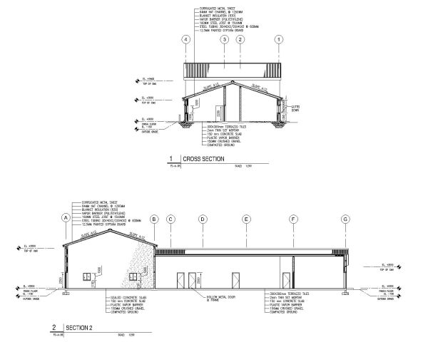 Free AutoCAD 2D Editable Drawings for Fire Station Detailed Cross Sections