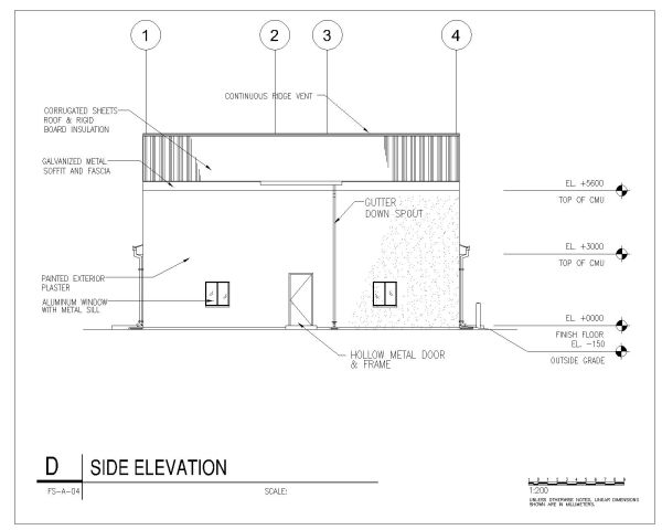 Free AutoCAD 2D Editable Drawings for Fire Station Elevation - D