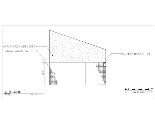 Free AutoCAD 2D Editable Drawings for Fire Station Toilet & Enlarged Elevation - B