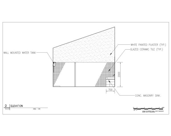 Free AutoCAD 2D Editable Drawings for Fire Station & Toilet Enlarged J.C. Elevation-D
