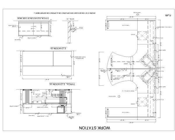 Free AutoCAD 2D Drawings for “Work Station Design with MDF Wooden & Polished-14