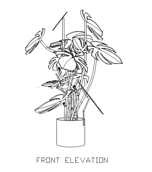 Green Plant for Balcony 3 dwg Drawing
