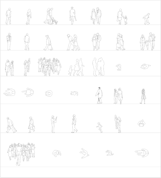 Groups of people CAD collection dwg