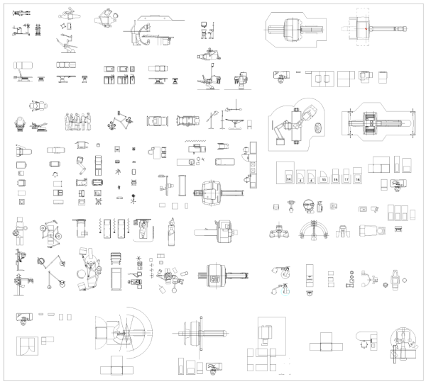 Hospital furniture CAD collection dwg blocks