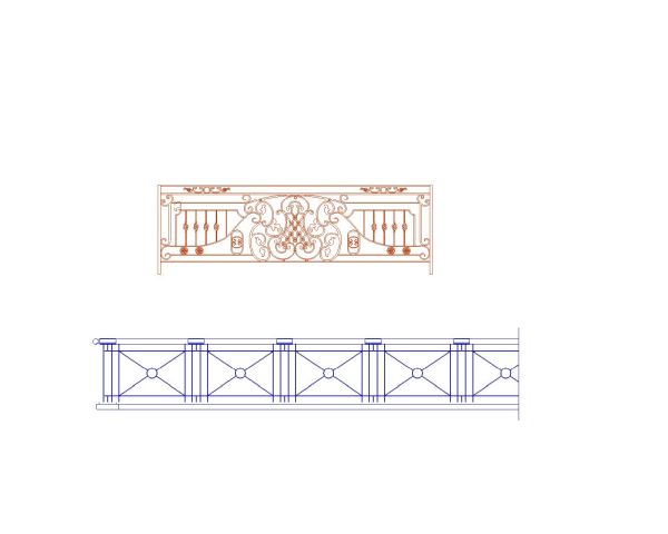 Free AutoCAD 2D Editable Drawings for CNC Designs for Grills & Railings - 2