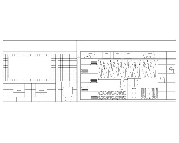 Free AutoCAD Drawing of Kitchen Interior Sectional Views with Fixtures - 4