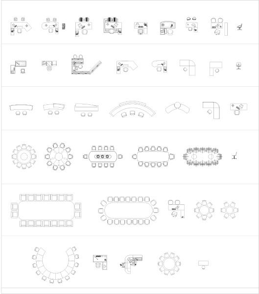 Scrivanie manageriali e tavoli conferenza Collezione CAD dwg