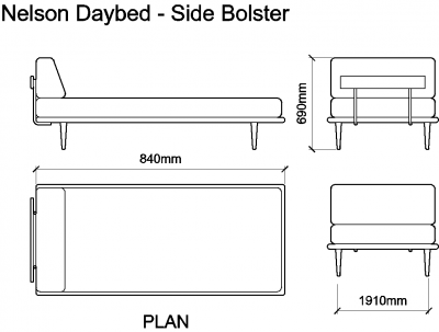 Nelson Daybed - Side Bolster1 DWG Drawing