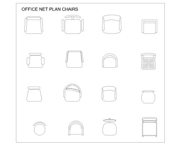 Free AutoCAD 2D Office Chairs Designs-2