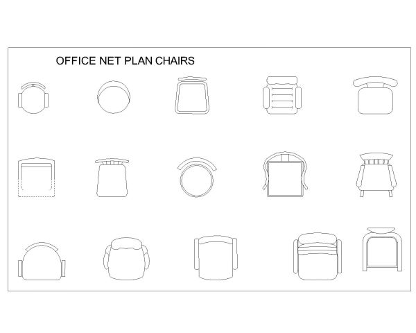 Free AutoCAD 2D Office Chairs Designs-3