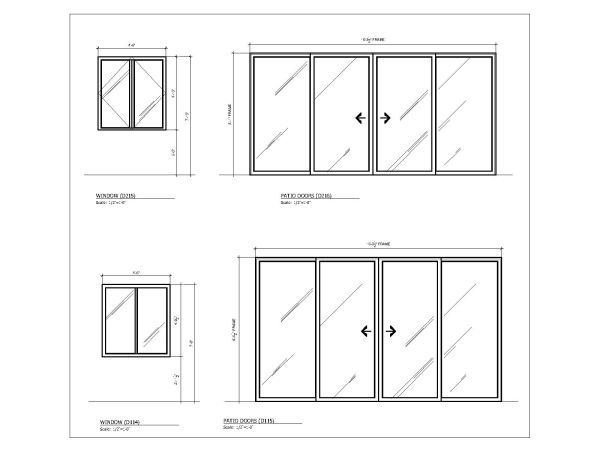 Opening Schedule for Door & Windows-2 Architectural Drawing. CAD block in DWG format free download.