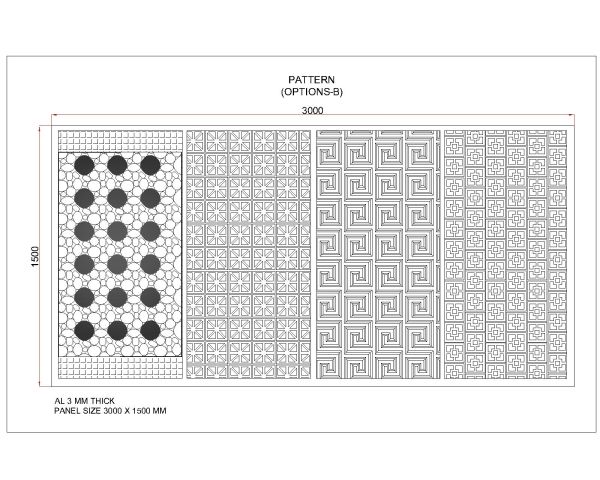 Panel Patterns hatching design Architectural Drawing-2. CAD block in DWG format free download.
