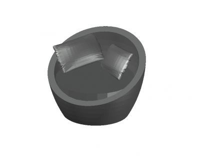 modern aesthetic designed rattan pit chat chair 3d model .dwg format