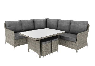 Set da pranzo in divano in rattan con modelli 3DS Max e FBX