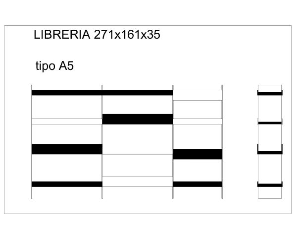 Free AutoCAD 2D Drawings of Shelves for Books Library-2”