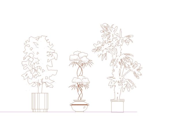 Free AutoCAD 2D Editable Drawings for Side Views of the Planters Elevations - 19