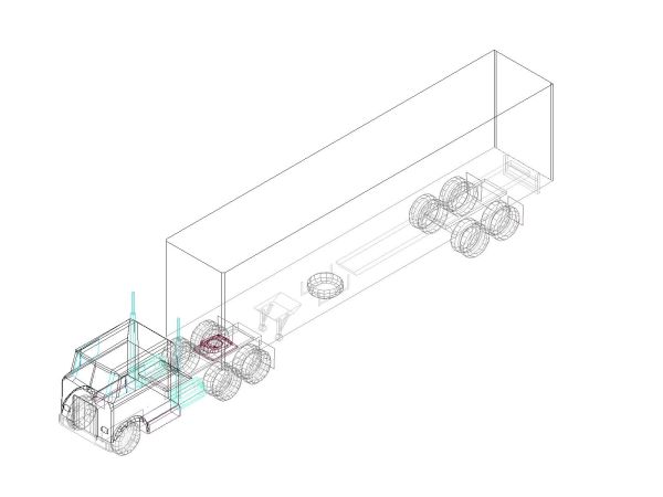 Free AutoCAD 3D Editable Model of Trucks & Wagon in 3D_ 9