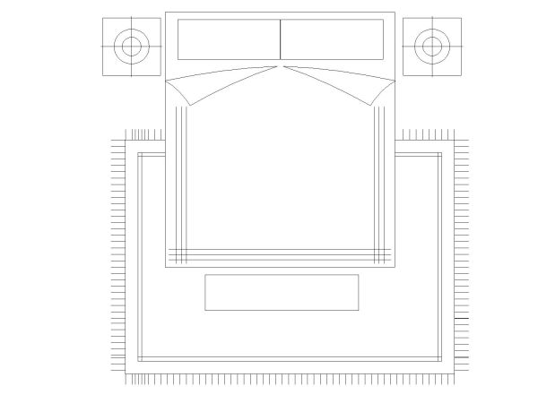 Free AutoCAD 2D Editable Drawings for US Bed Design Top View (Plan with accurate sizes)-18
