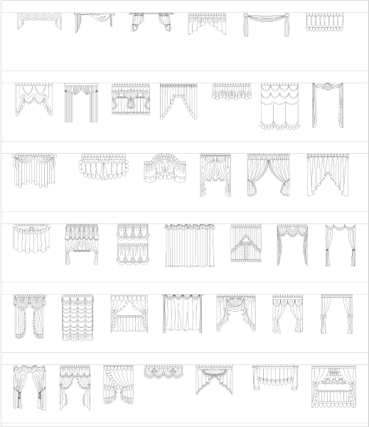 Tende vintage collezione CAD dwg