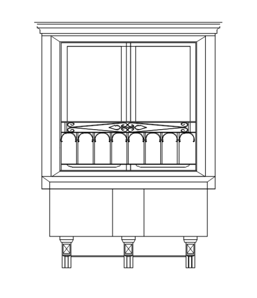 Window with Juliet Balcony CAD elevation 