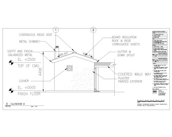 Free AutoCAD Drawing of WOOD STOVE ROOM_ Elevation - D